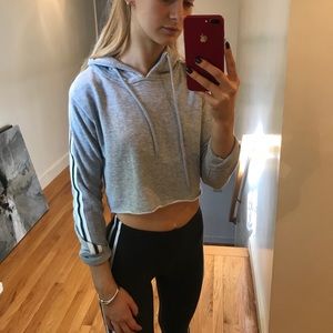 cropped grey hoodie